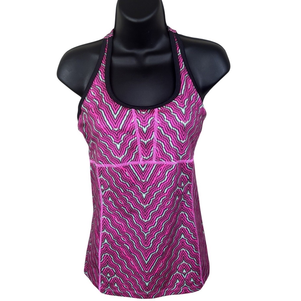 Mountain Hardwear Mighty Tank Top Sz S Multicolor‎ Shelf Bra Workout Running EUC